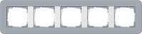 Рамка 5-постовая Gira E3 серо-голубой/белый глянцевый 0215414