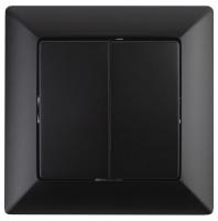 Выключатель двухклавишный ЭРА Intro Solo 10A 250V антрацит 4-104-05 Б0043288