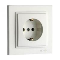 Розетка 2К+З Mono Electric Despina 16A 250V винтовое подключение белый 102-190021-117