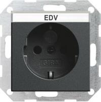 Розетка Gira System 55 Schuko с/з со шторками 16A 250V безвинтовой зажим антрацит 046228