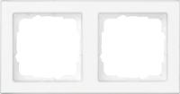 Рамка 2-постовая Gira E2 полностью надписываемая чисто-белый глянцевый 071222
