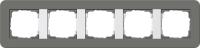 Рамка 5-постовая Gira E3 темно-серый/белый глянцевый 0215413