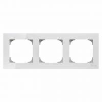 Рамка 3-постовая ABB Sky стекло белое 2CLA857300A3001