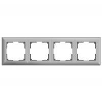 Рамка Werkel Fiore на 4 поста серебряный WL14-Frame-04 4690389109164