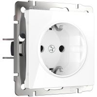 Розетка Werkel с заземлением и шторками белая WL01-SKGS-01-IP44 4690389047145