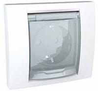 Розетка Schneider Electric Unica с/з со шторкамии крышкой 16A 250V MGU61.037.18