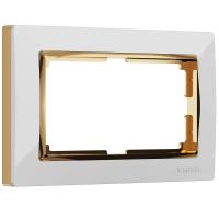 Рамка Werkel Snabb для двойной розетки белый/золото WL03-Frame-01-DBL-white/GD 4690389083846