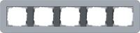 Рамка 5-постовая Gira E3 серо-голубой/антрацит 0215424