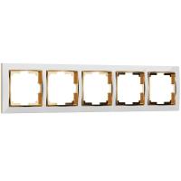 Рамка Werkel Snabb на 5 постов белый/золото WL03-Frame-05-white/GD 4690389083952