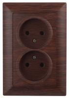 Розетка двойная ЭРА Intro Solo 2х2P 16A 250V венге 4-204-10 Б0043331