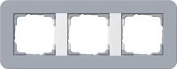 Рамка 3-постовая Gira E3 серо-голубой/белый глянцевый 0213414