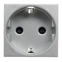 Розетка ABB Zenit с/з 16A 250V со шторками безвинтовой зажим серебро 2CLA228860N1301