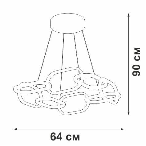 Подвесная светодиодная люстра Vitaluce V4695-1/8S Подвесная светодиодная люстра Vitaluce V4695-1/8S
