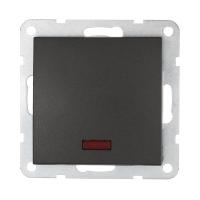 Выключатель LK Studio 1-кл., c индикатором (схема 1L) 16 A, 250 B (черный бархат) LK60 860208-1