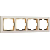 Рамка Werkel Snabb на 4 поста слоновая кость/золото WL03-Frame-04-ivory/GD 4690389083914