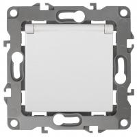 Розетка ЭРА 12 2P E Schuko со шторками с крышкой 16A 250V Al Cu 12А-2003-01 Б0038587