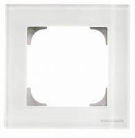 Рамка 1-постовая ABB Sky стекло белое 2CLA857100A3001
