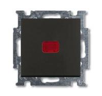Выключатель кнопочный одноклавишный ABB Basic55 10A 250V с подсветкой chateau-черный 2CKA001413A1096