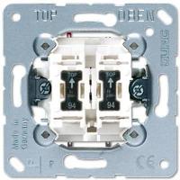 Выключатель двухклавишный Jung 10А 250V с N-клеммой 505KOU5
