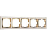 Рамка Werkel Snabb на 5 постов слоновая кость/золото WL03-Frame-05-ivory/GD 4690389083945