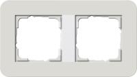 Рамка 2-постовая Gira E3 светло-серый/белый глянцевый 0212411