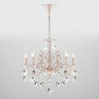 Подвесная люстра Eurosvet 3113/5 белый с золотом/прозрачный хрусталь Strotskis