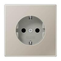 Розетка Schuko 16A 250V блестящий дуропласт Jung LS 990 edelstahl ES1521
