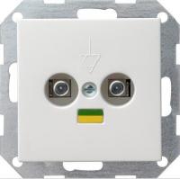 Розетка двойная Gira System 55 для выравнивания потенциалов чисто-белый шелковисто-матовый 040503