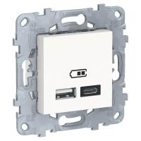 Розетка компьютерная USBx2 Schneider Electric Unica New тип А+С NU501818