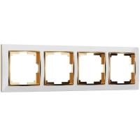 Рамка Werkel Snabb на 4 поста белый/золото WL03-Frame-04-white/GD 4690389083938