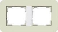 Рамка 2-постовая Gira E3 белый песочный/белый глянцевый 0212417