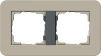 Рамка 2-постовая Gira E3 серо-бежевый/антрацит 0212428
