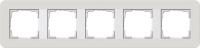 Рамка 5-постовая Gira E3 светло-серый/белый глянцевый 0215411