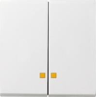 Лицевая панель Gira System 55 выключателя двухклавишного с подсветкой чисто-белый глянцевый 063103