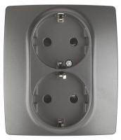 Розетка ЭРА 12 2x2P E Schuko со шторками 16A 250V 12-2104-12 Б0019331