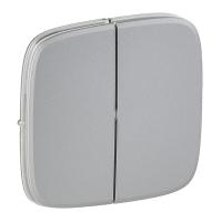 Лицевая панель Legrand Valena Allure выключателя двухклавишного алюминий 755027