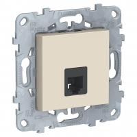 Розетка телефонная RJ11 одиночная 4 контакта Schneider Electric Unica New NU549244