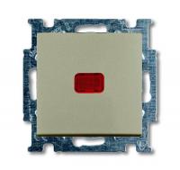 Выключатель кнопочный одноклавишный ABB Basic55 10A 250V с подсветкой шампань 2CKA001413A1092