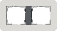 Рамка 2-постовая Gira E3 светло-серый/антрацит 0212421