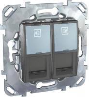 Розетка компьютерная 2хRJ45 Schneider Electric Unica MGU5.2020.12ZD
