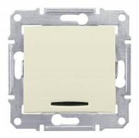 Выключатель одноклавишный 2P с красной подсветкой Schneider Electric Sedna 10A 250V SDN0201147