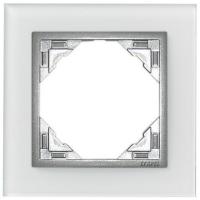 Рамка 1-постовая Efapel Logus 90 Crystal светлое стекло/алюминий 90910 TCA