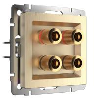 Акустическая розетка Werkel х4 шампань рифленая WL10-AUDIOx4 4690389085192