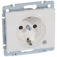 Розетка 2К+З Legrand Galea Life 16A 250V с/з со шторками подсветкой белая 771048