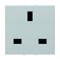 Розетка GB ABB Zenit с/з 13A 230V со шторками винтовой зажим серебро 2CLA223700N1301