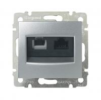 Розетка комбинированная RJ11+RJ45 Legrand Valena 6 кат UTP на винтах алюминий 770280