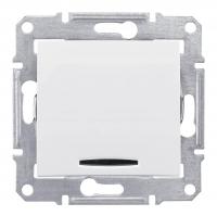 Выключатель одноклавишный 2P с красной подсветкой Schneider Electric Sedna 16A 250V SDN0201221