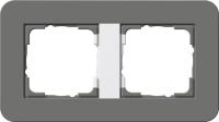 Рамка 2-постовая Gira E3 темно-серый/белый глянцевый 0212413