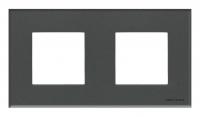 Рамка 2-постовая ABB Zenit стекло графит 2CLA227200N3801