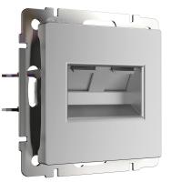 Розетка Werkel двойная Ethernet RJ-45 серебряный WL06-RJ45+RJ45 4690389073540
